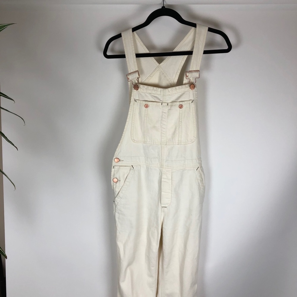 White Free People Overalls